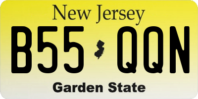 NJ license plate B55QQN