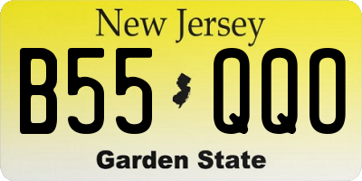 NJ license plate B55QQO