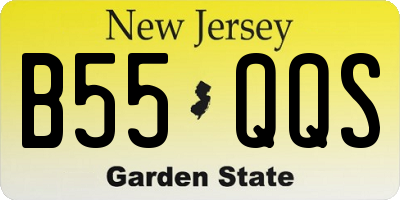 NJ license plate B55QQS