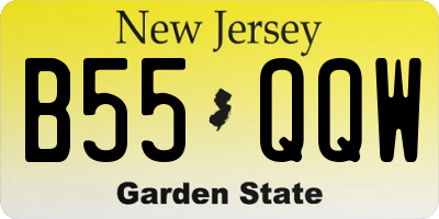 NJ license plate B55QQW