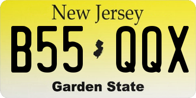 NJ license plate B55QQX