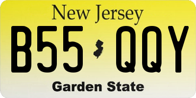NJ license plate B55QQY