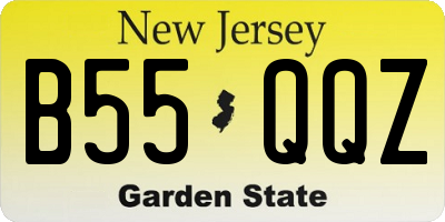 NJ license plate B55QQZ