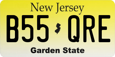 NJ license plate B55QRE