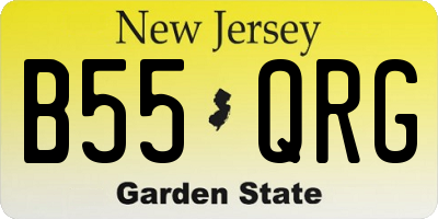 NJ license plate B55QRG