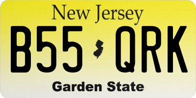 NJ license plate B55QRK