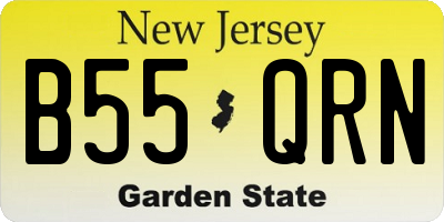 NJ license plate B55QRN