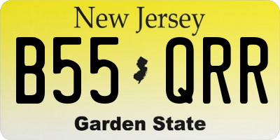 NJ license plate B55QRR