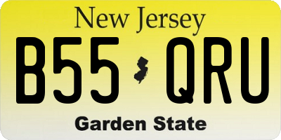 NJ license plate B55QRU