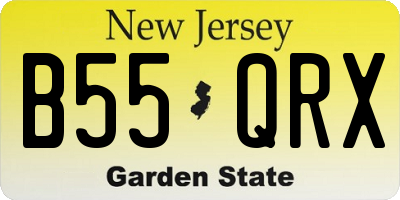 NJ license plate B55QRX
