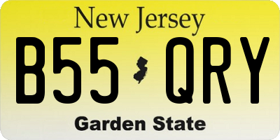 NJ license plate B55QRY