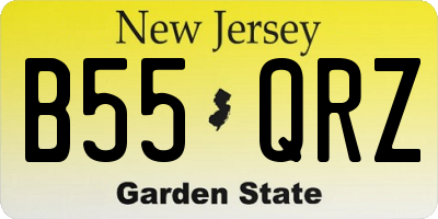 NJ license plate B55QRZ