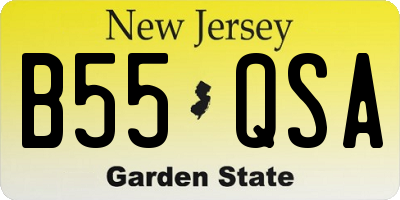 NJ license plate B55QSA