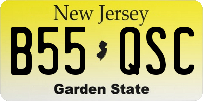 NJ license plate B55QSC
