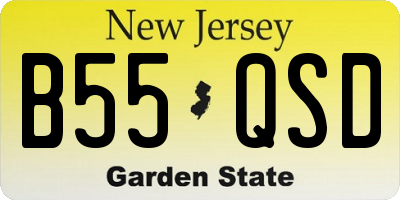 NJ license plate B55QSD