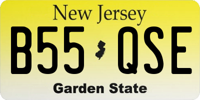 NJ license plate B55QSE