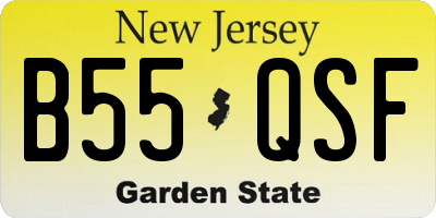 NJ license plate B55QSF