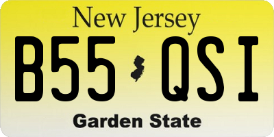 NJ license plate B55QSI