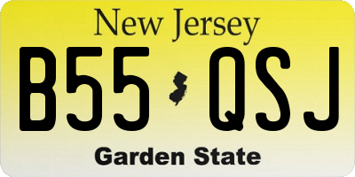 NJ license plate B55QSJ