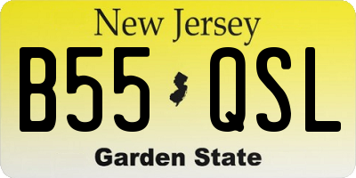 NJ license plate B55QSL