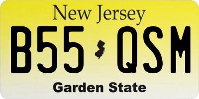 NJ license plate B55QSM