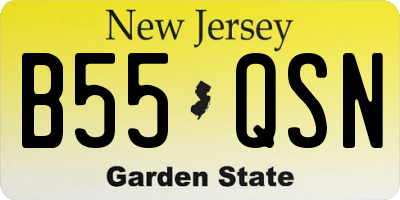 NJ license plate B55QSN