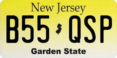 NJ license plate B55QSP