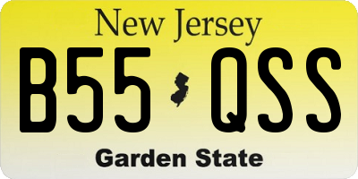 NJ license plate B55QSS