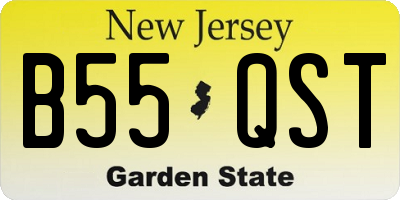 NJ license plate B55QST