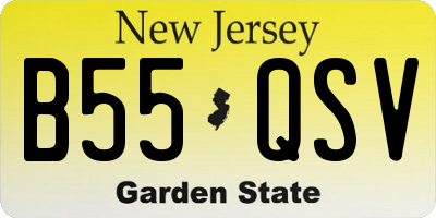 NJ license plate B55QSV