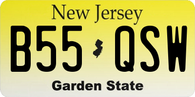NJ license plate B55QSW