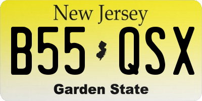 NJ license plate B55QSX