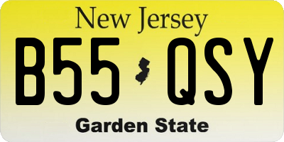 NJ license plate B55QSY