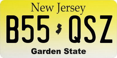 NJ license plate B55QSZ