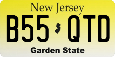 NJ license plate B55QTD