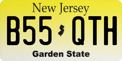 NJ license plate B55QTH