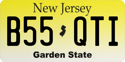 NJ license plate B55QTI