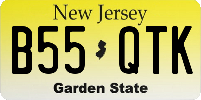 NJ license plate B55QTK