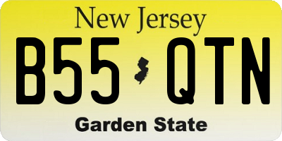 NJ license plate B55QTN