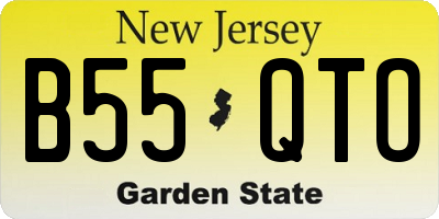 NJ license plate B55QTO