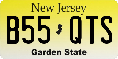 NJ license plate B55QTS