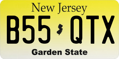 NJ license plate B55QTX