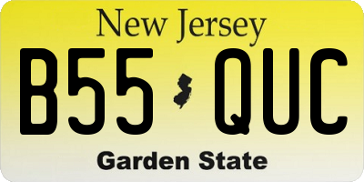 NJ license plate B55QUC