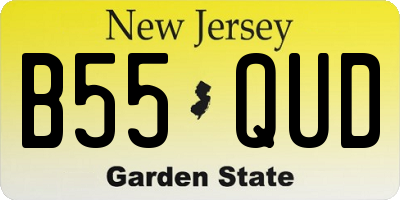 NJ license plate B55QUD