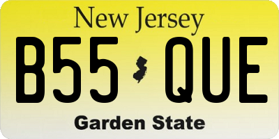 NJ license plate B55QUE