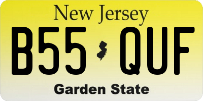 NJ license plate B55QUF