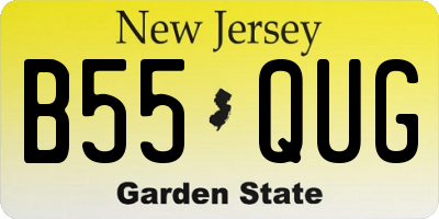 NJ license plate B55QUG