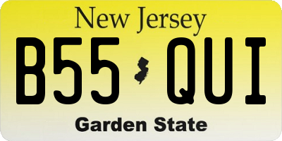 NJ license plate B55QUI