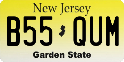 NJ license plate B55QUM