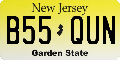 NJ license plate B55QUN